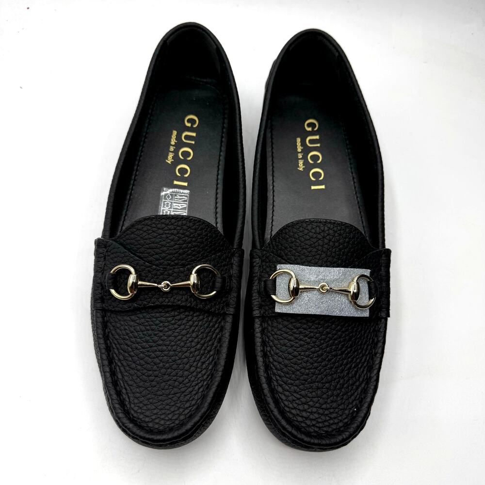 NEW Gucci Clove Calfskin Leather EU 39 US 9 Horsebit Driver Loafers Black - Picture 4 of 8